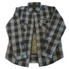 Men's Full Anti-Abrasion Motoshirts - Buffalo Plaids - Grey/Black