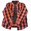 Men's Full Anti-Abrasion Motoshirts - Buffalo Plaids - Orange/Black