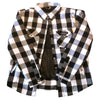 Men's Full Anti-Abrasion Motoshirts - Buffalo Plaids - White/Black
