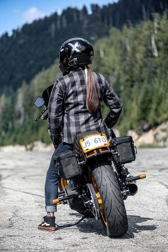 Women's protective kevlar motorcycle shirt