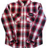 Men's Full Anti-Abrasion Motoshirt – Red + Black Plaid - Red + Black