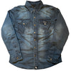 Women's Full Anti-Abrasion Motoshirt, Denim (3 colours) - Distressed denim