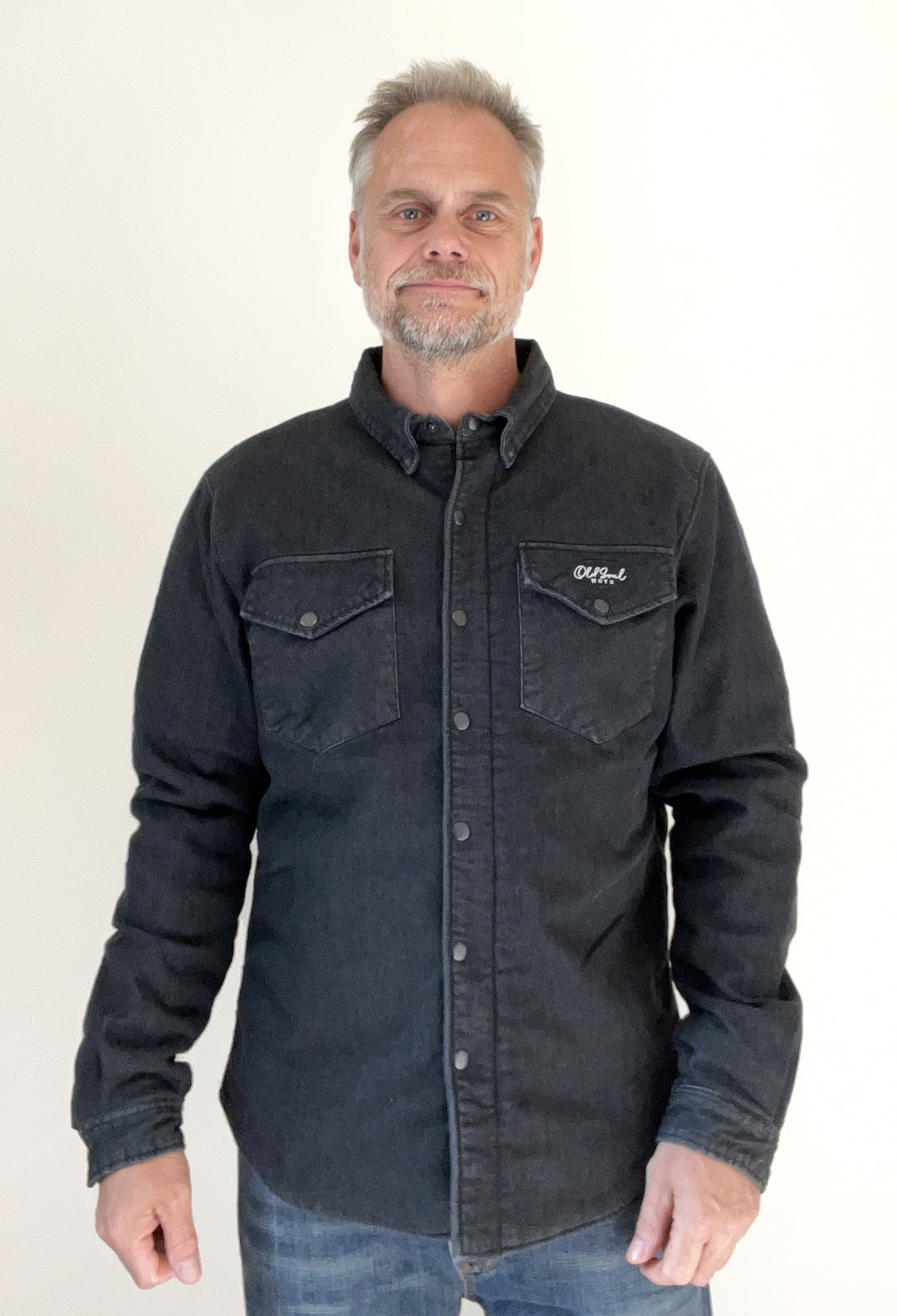 Protective kevlar motorcycle shirt denim
