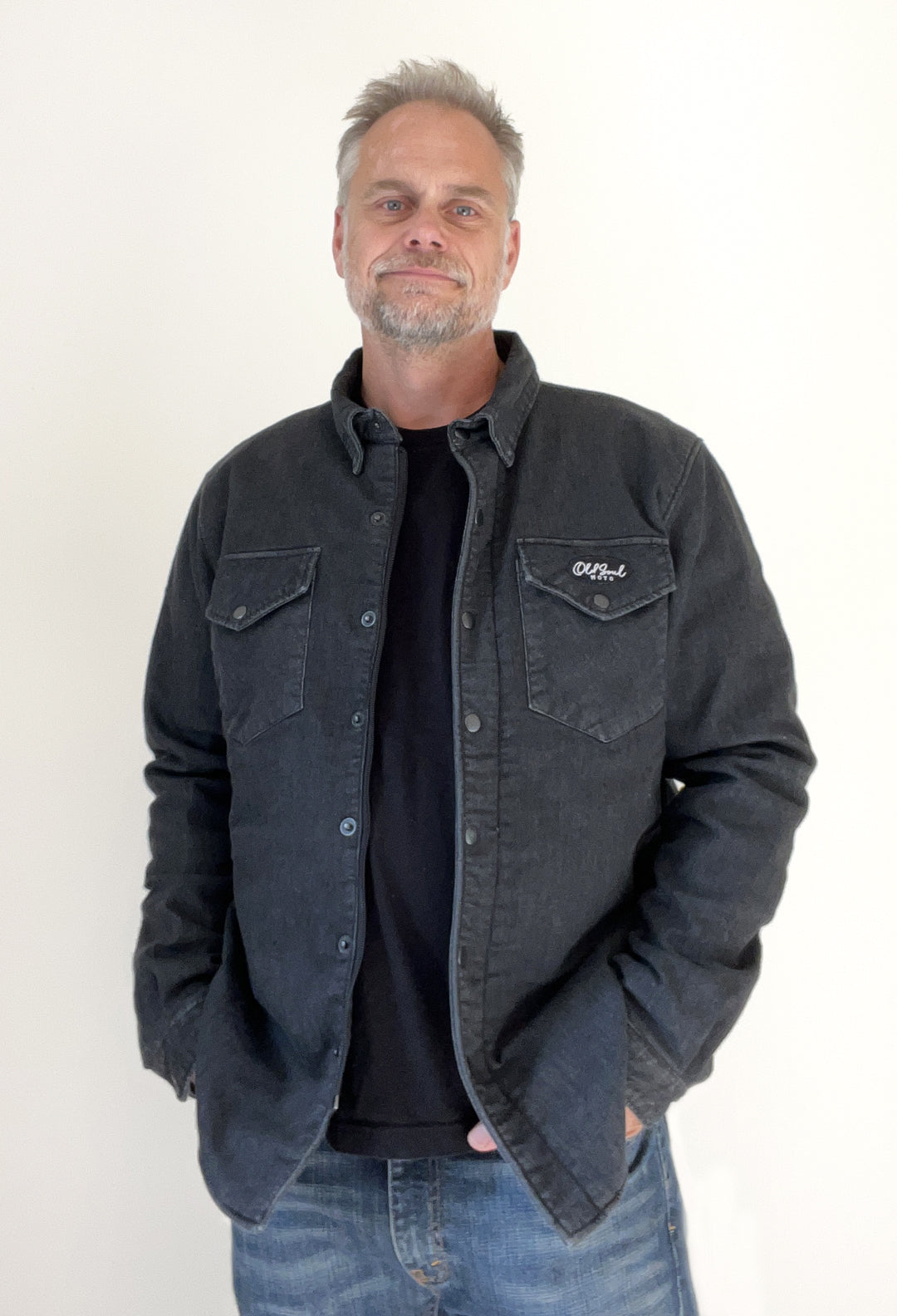 Protective kevlar motorcycle shirt denim