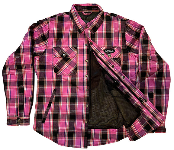 Women's protective kevlar motorcycle shirt