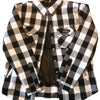 Women's Full Anti-Abrasion Motoshirts - Buffalo Check Plaids - White/Black