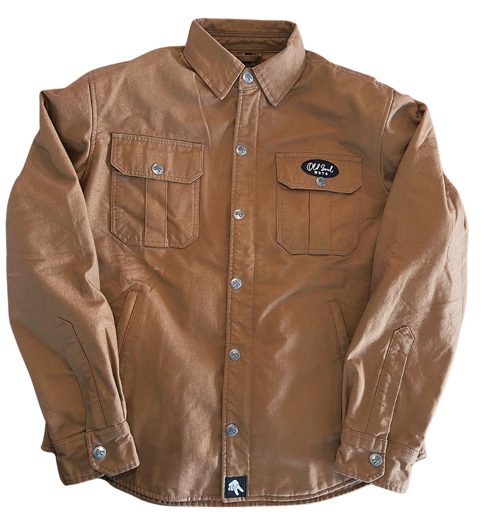 Men's Full Anti-Abrasion Armored Canvas Jacket - Camel