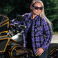 Women's protective kevlar motorcycle shirt