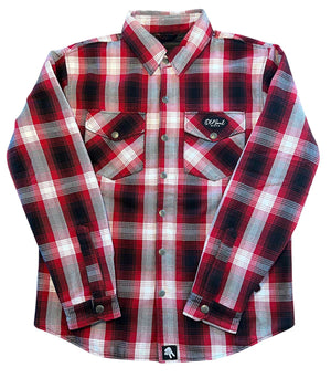 Men's Full Anti-Abrasion Motoshirt – Red + Black Plaid
