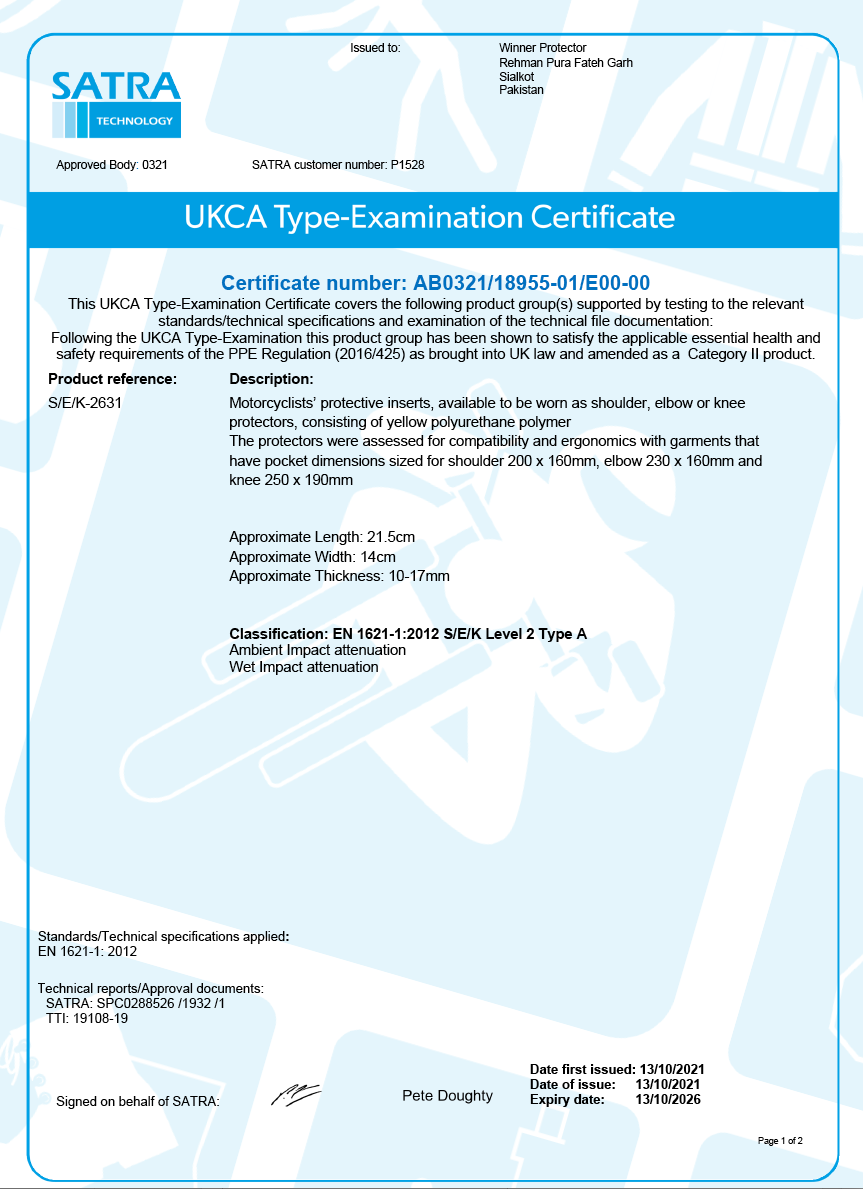 Ce 2025 approved armor